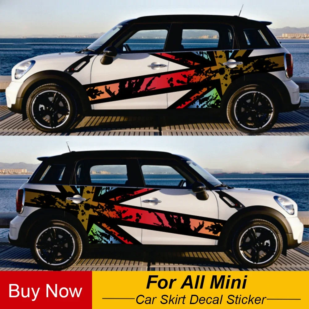 Car Body Side Union Jack Sticker Decor Decals Decoration Accessories For MINI Cooper F54 F55 F56 F60 R55 R56 R60 Countryman