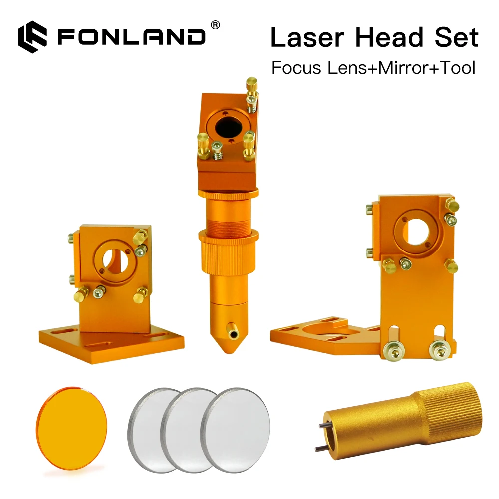 

Fonland K Series CO2 Laser Head Set D12/20 Laser Head Lens Dia.12/20mm Mo Mirror D20mm for K40 Laser Engraving Cutting Machine