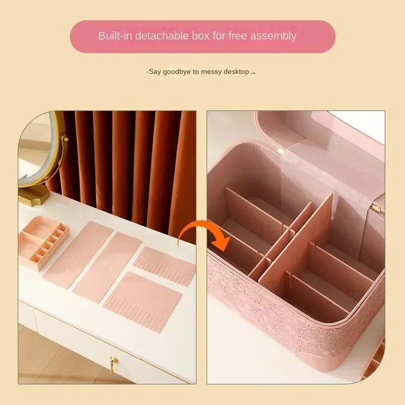 Internet Celebrity Cosmetics Storage Box Large Capacity Waterproof Portable Cosmetic Case Multifunctional Manicure Box