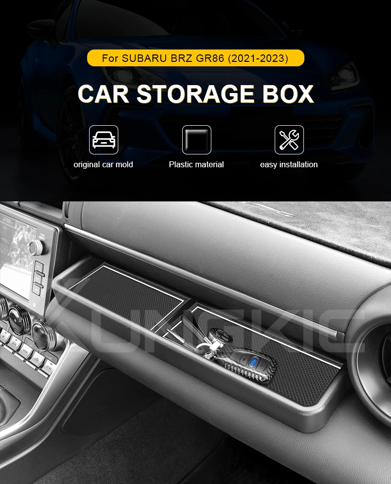 KUNGKIC Für Subaru BRZ Toyota GR86 2021-2023 2024 2025 Beifahrer-Handschuhfach-Aufbewahrung, Handy-Organizer, RHD LHD Zubehör – Detail 1