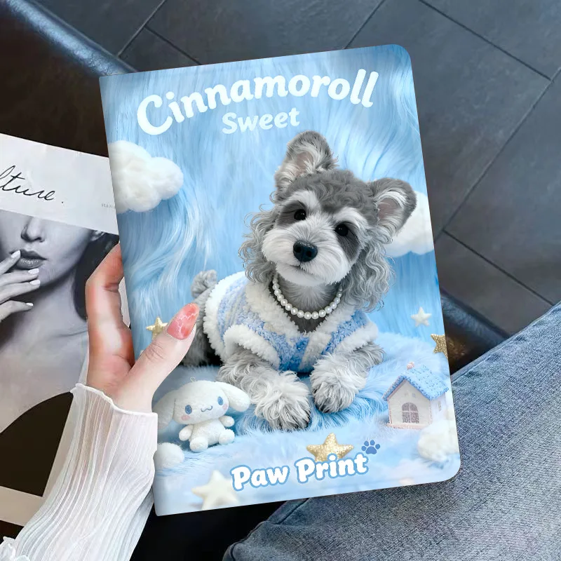 Xiaomi Pad 2025/2024 ケース 11インチ 漫画風小型犬柄 Lenovo Idea Tab 11/Tab M11 タブレットケース オートスリープ/ウェイク機能付き