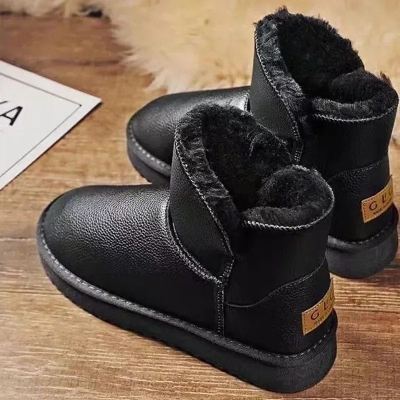 

Warm Cold Proof Snow Boots for Men Slip-On New in Winter Shoes Man Casual Work High Quality Thick Plush Outdoor Hiking Anti Fur