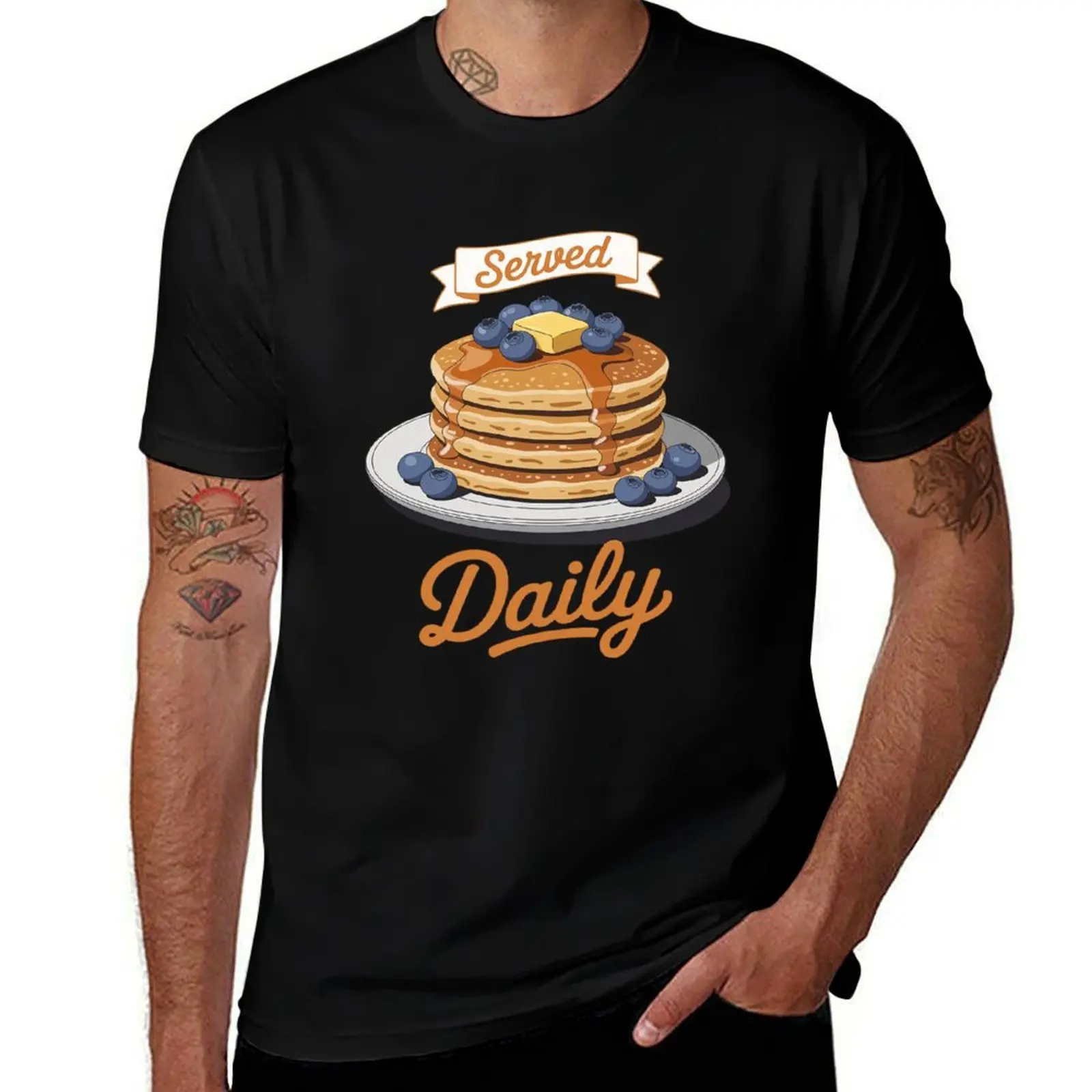 

Football Game Football Player Lineman Serving Pancakes T-Shirt funny costumes anime Clothing vintage anime shirt mens fashion