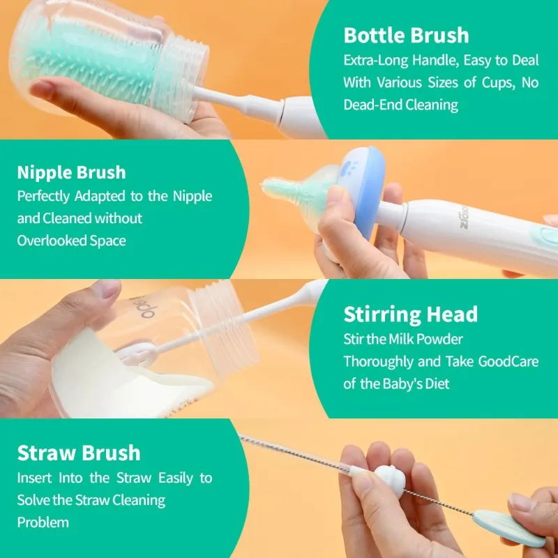 A76G-Automatic Electric Bottle Brush Set-Multicolor Design UV Sterilization Function Cross-Border Exclusive