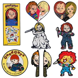 Horror Bride Enamel Pin Brooches for Women Men Lapel Pins Badges on Backpack Clothes Accessories Movie Jewelry Halloween Gifts
