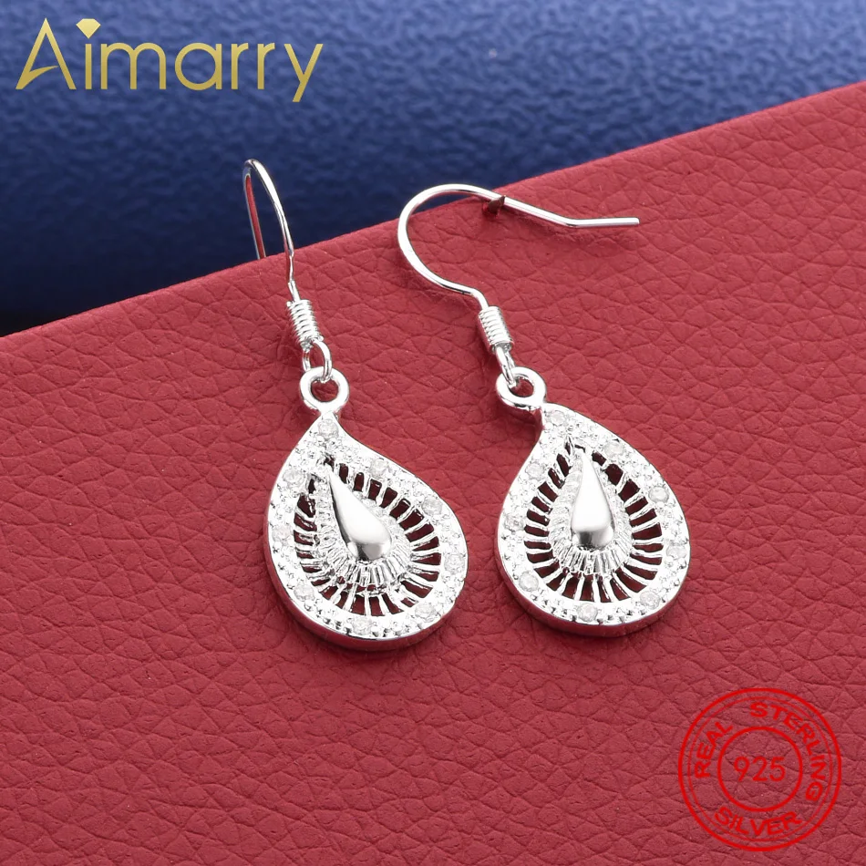 

New Trend 925 Sterling Silver Water Drop Earrings For Women Fashion Jewelry Net Beads Long Earrings High Quality Holiday Gifts