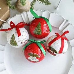 1Pcs Christmas Balls Decoration Pendant 3inch Foam Santa Claus Bauble Ball Xmas Tree Hanging Ornament New Year Navidad Gifts