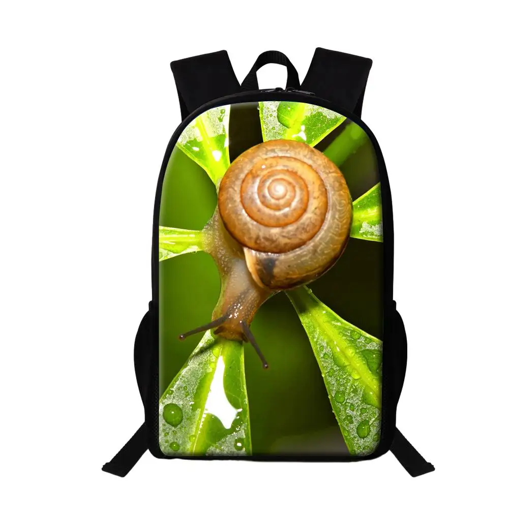 Mochilas escolares para niños, bolso de hombro de viaje para niños, mochila para niños de 16 pulgadas, insecto, caracol, mariposa, tiburón