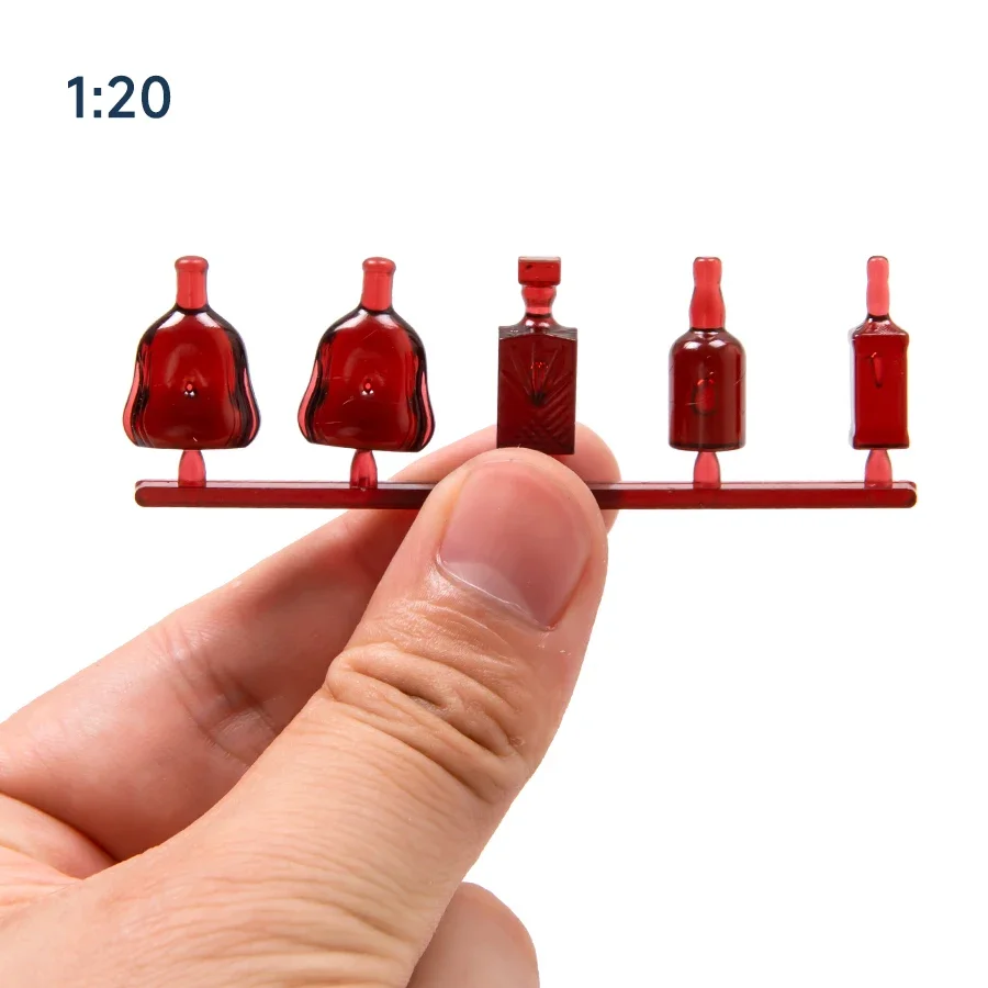 2 مجموعات مصغرة الأحمر الكرمة زجاجة نموذج اللعب Diy بها بنفسك نموذج صنع/دمية الديكور عرض/ديكور المنزل/ديوراما