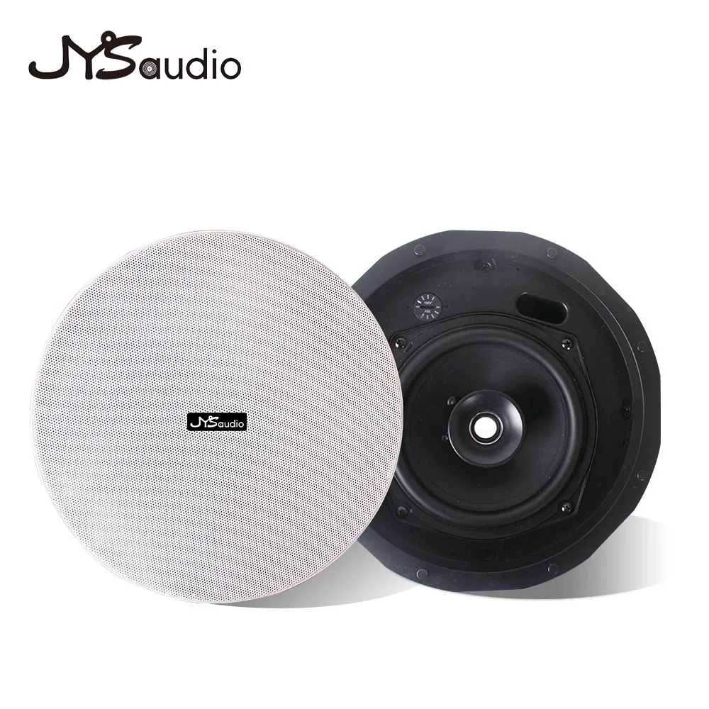 6.5 Inch 10w In Ceiling Speakers Home Surround Sound PA System White Round Built In Wall Speaker Stereo Sound Indoor Living Room