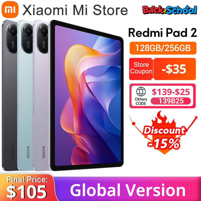  Xiaomi Redmi Pad 2 Global version 2.5K crystal-clear display Advanced Helio G100-Ultra 11" 18W fast charging 9000mAh battery 