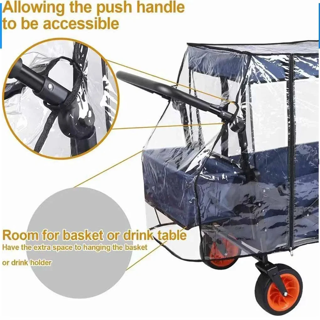 Foldable Camper Trolley Rain Cover - close-up view
