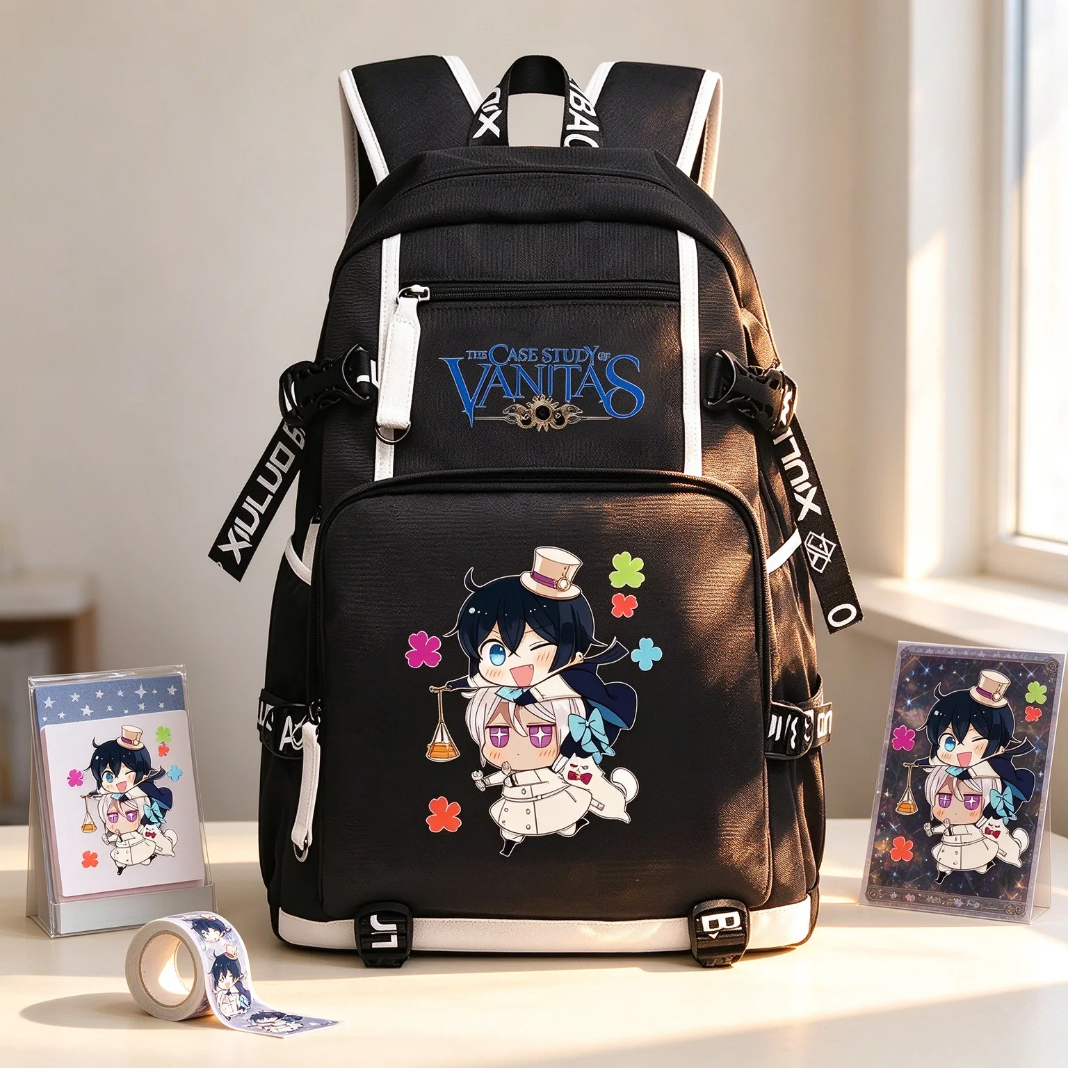The Case Study of Vanitas Oxford Travel Backpack Anime School Bags Cartoon Bookbag USB Charging Laptop Backpack Kawaii Rucksack
