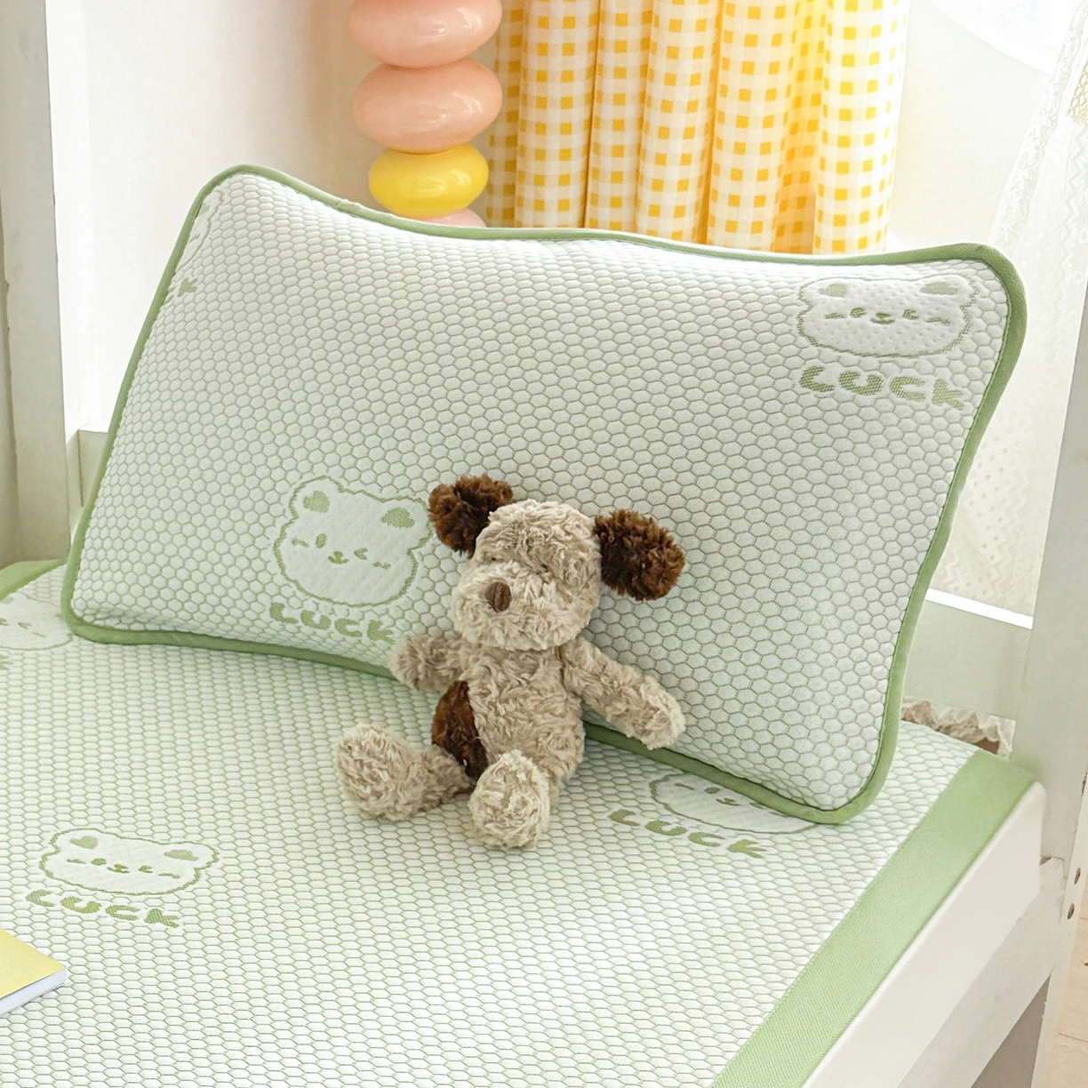 1pc 3D Summer Cool Bear Pillowcase - Breathable Air Conditioning Pillow Cover for Hot Sleepers No Insert Included 48 x 74cm