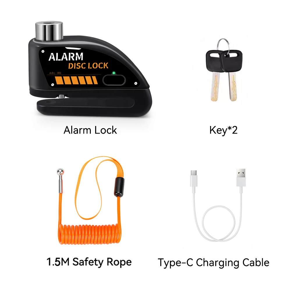 Extractme Motorcycle Alarm Schijfrem Slot Beveiliging Moto Wiel Schijf Hangslot Waterdicht 110dB Luid Anti Diefstal Alarma Motocicleta