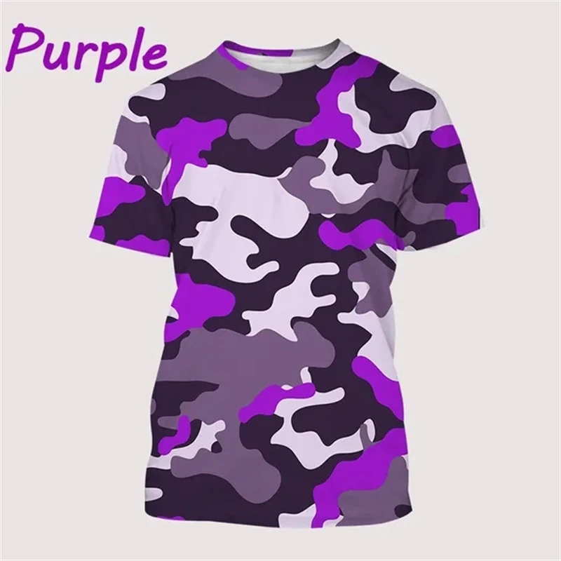 Casual 3D Printed Fashion Camouflage Style Men\'s Round Neck Short Sleeve Tops T Shirts Streetwear Cheap High Quality T-shirts