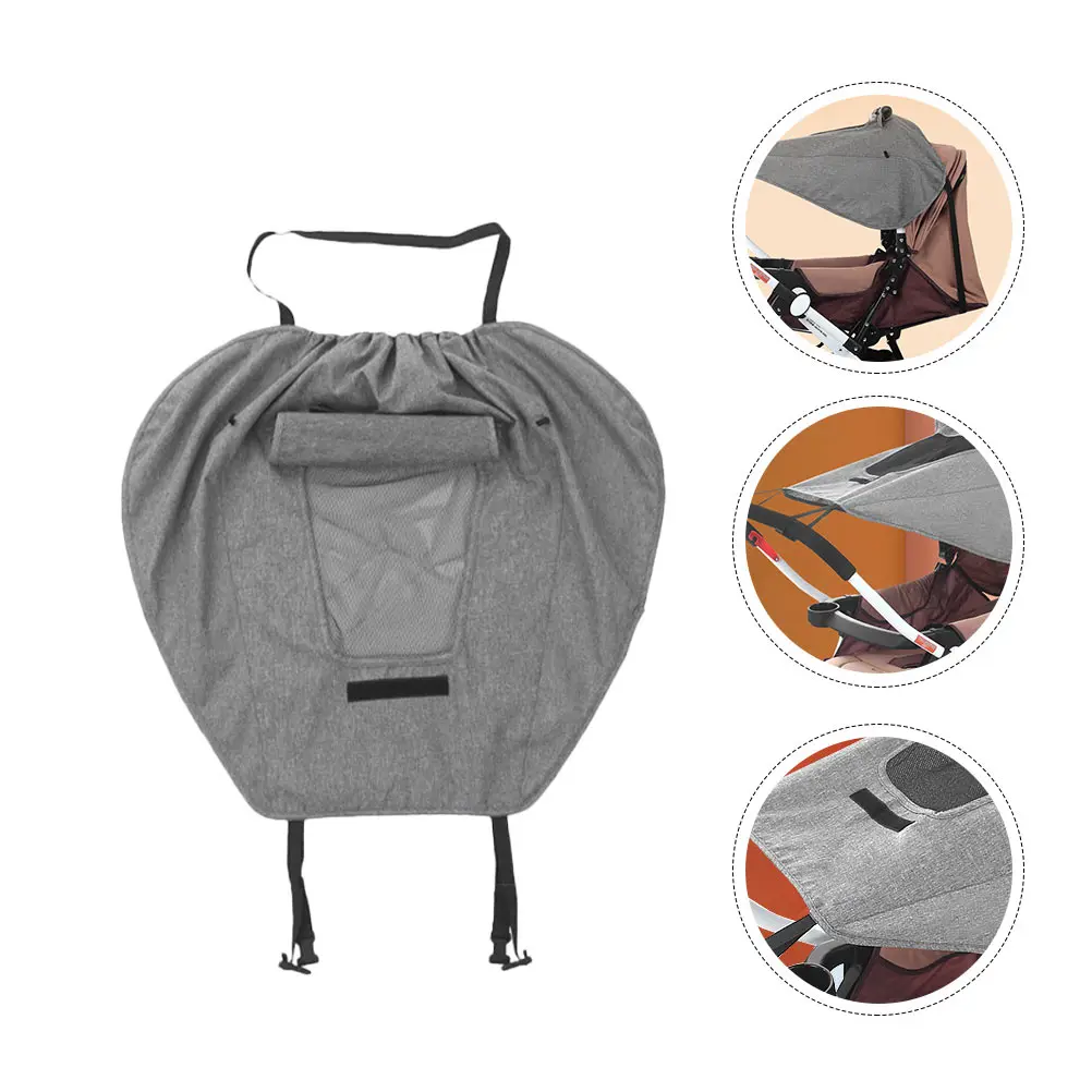 

Cationic Cloth Full cover Baby Stroller Sunshade Rainproof Light Grey Easy Install Infant Shelter UV Cover