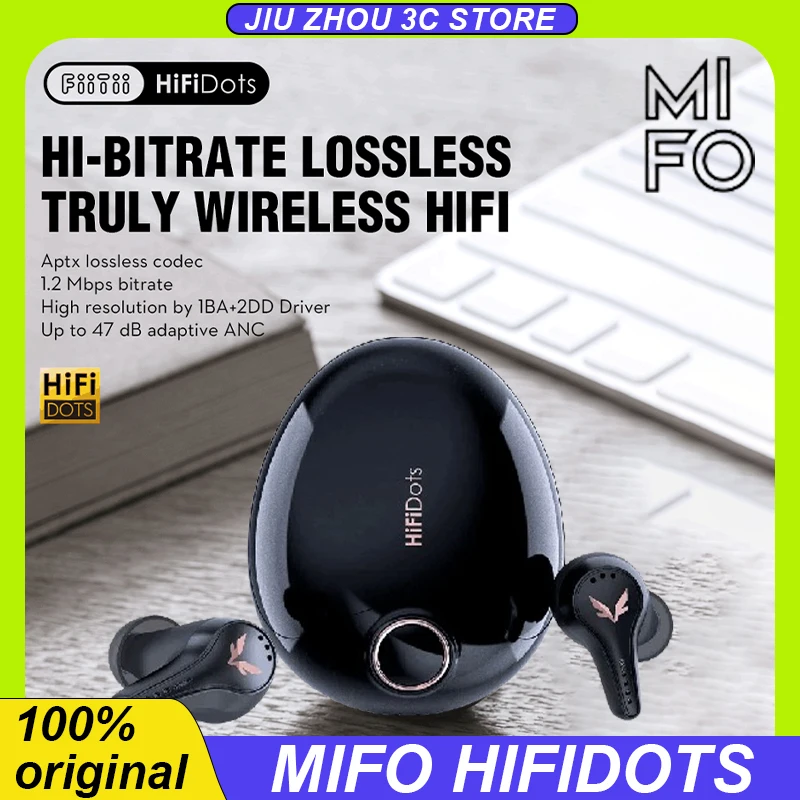 Mifo Fiitii Hifidots Wireless Earphone Bluetooth 5.3 Ipx7 Waterproof Active Noise Reduction Headset In-Ears Tws Earbuds Custom