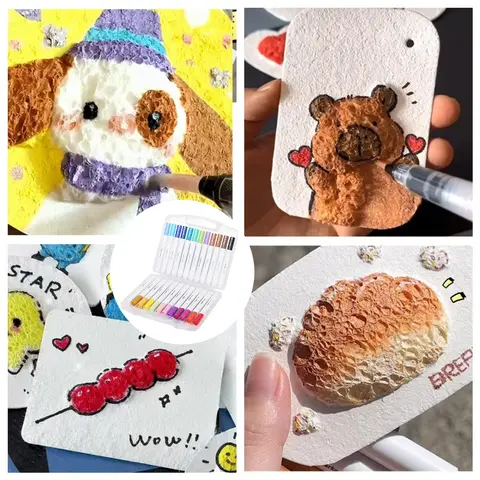 3D Magic Puffy Foam Texture Painting Paper For Kids Diy Drawing Art Educational Canvas Board Handicraft Crafting Supplies Gift