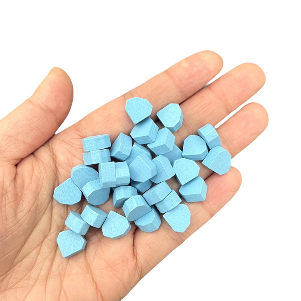 

50 шт./100 шт. 10 мм деревянные игровые жетоны-синие ромбовидные формы для настольных игр, шахмат, маркеров для карточек и настольных аксессуаров