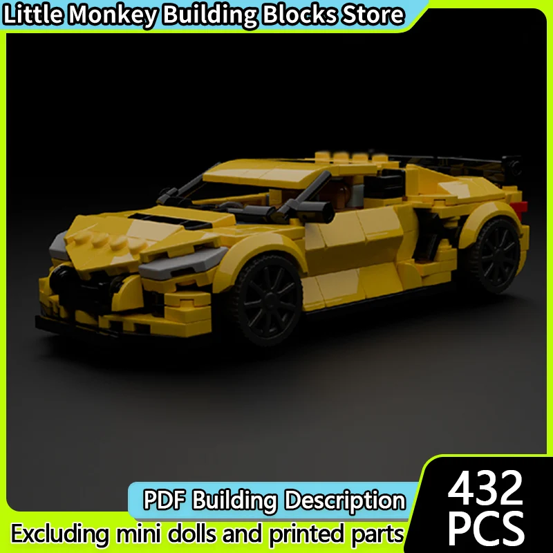

Speed Racing Car Model MOC Building Bricks C8 ZR1 Yellow Sports Car Modular Technology Children Holiday Gifts Assemble Toys Suit
