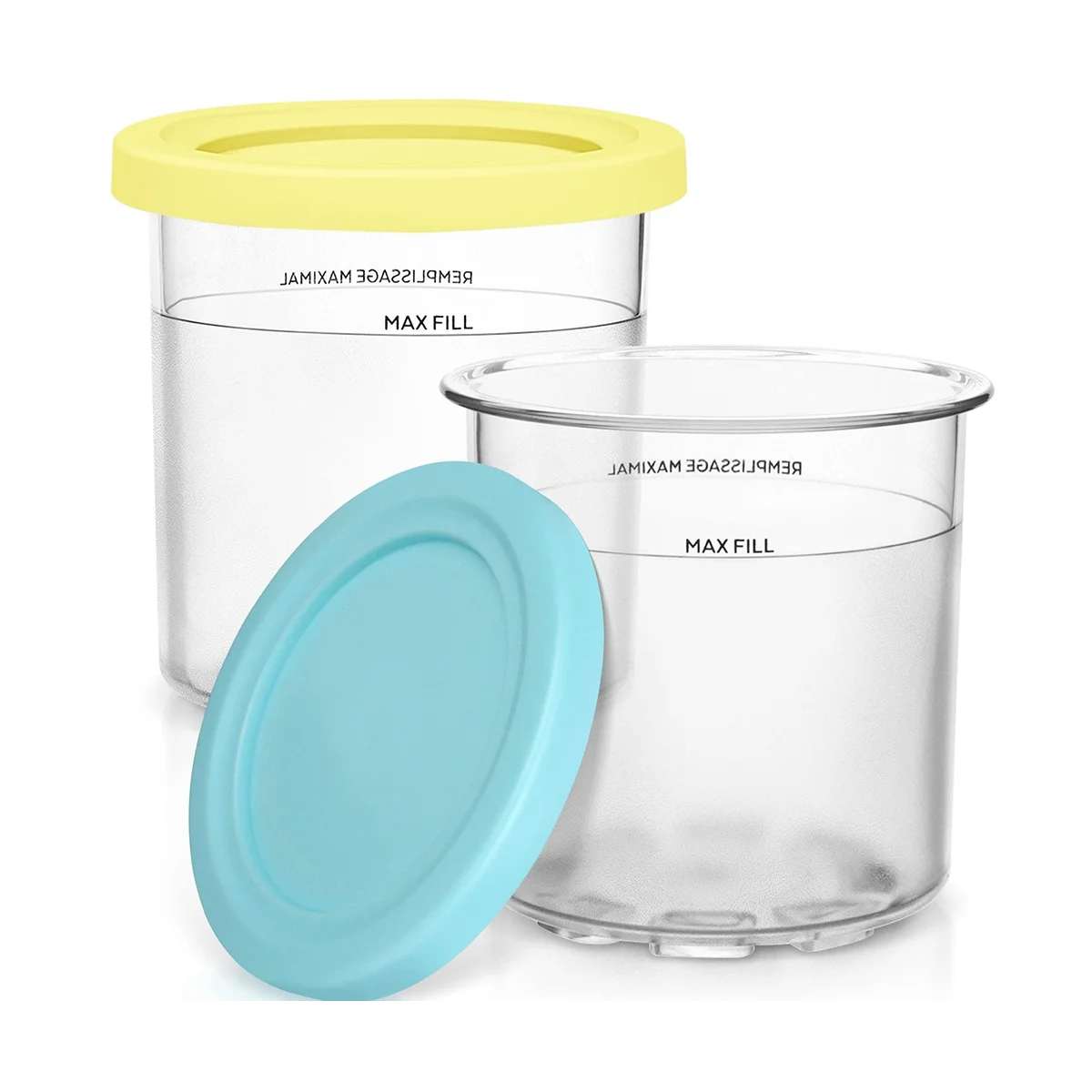 حاوية آيس كريم A09G مع غطاء بديل لكريمي نينجا، متوافقة مع صانع الآيس كريم NC301 NC300 NC299AMZ