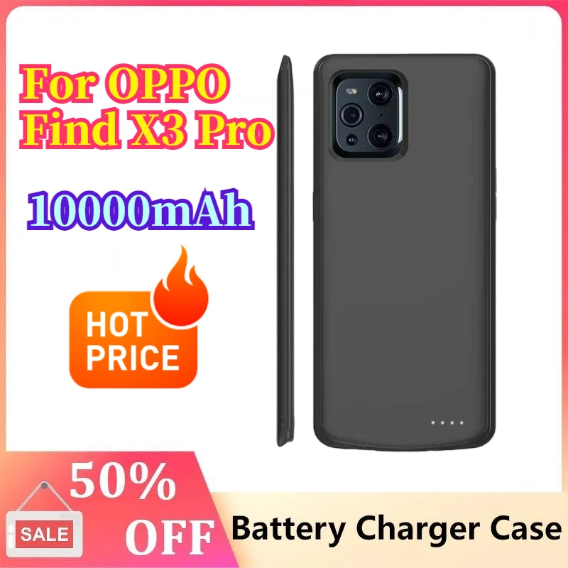 

Portable Battery Charger Case for OPPO Find X3 Pro Neo Power Bank Silm Shockproof External Battery Charging Cover for Find X3