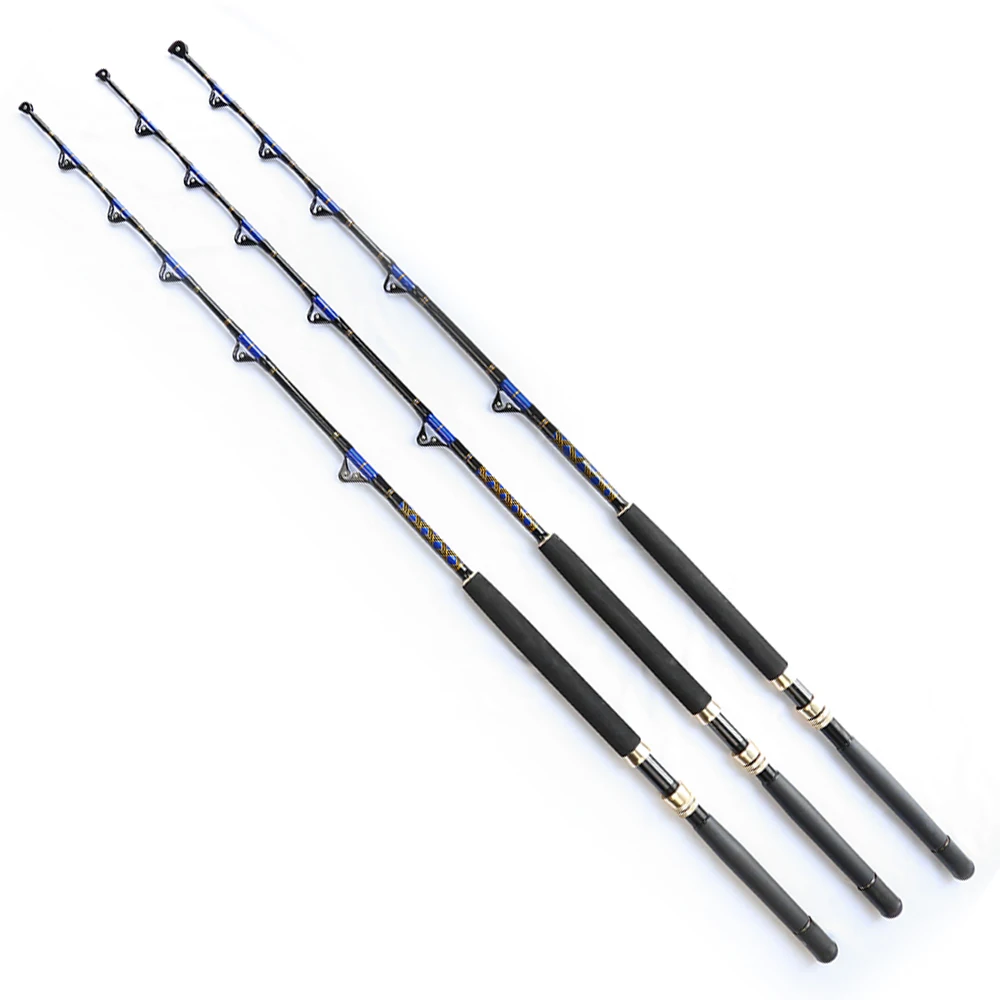 

1.68m Heavy Duty Boat Fishing Rod 80-130lbs Fiberglass Deep Sea Tuna Fishing Rod Straight Butt Big Game Trolling Rod