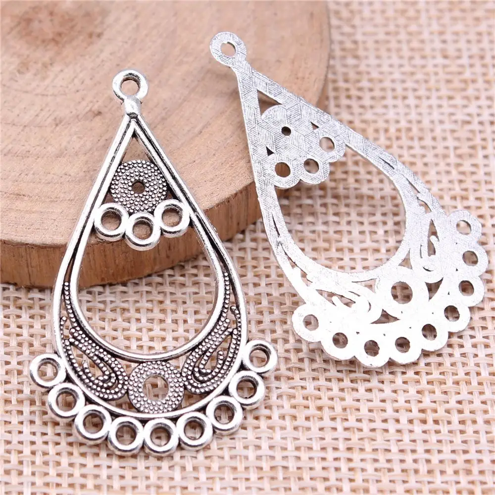 Wholesale 100pcs/bag 43x27mm Chandelier Earring Connectors Jewelry Findings Antique Bronze Color Antique Silver Color