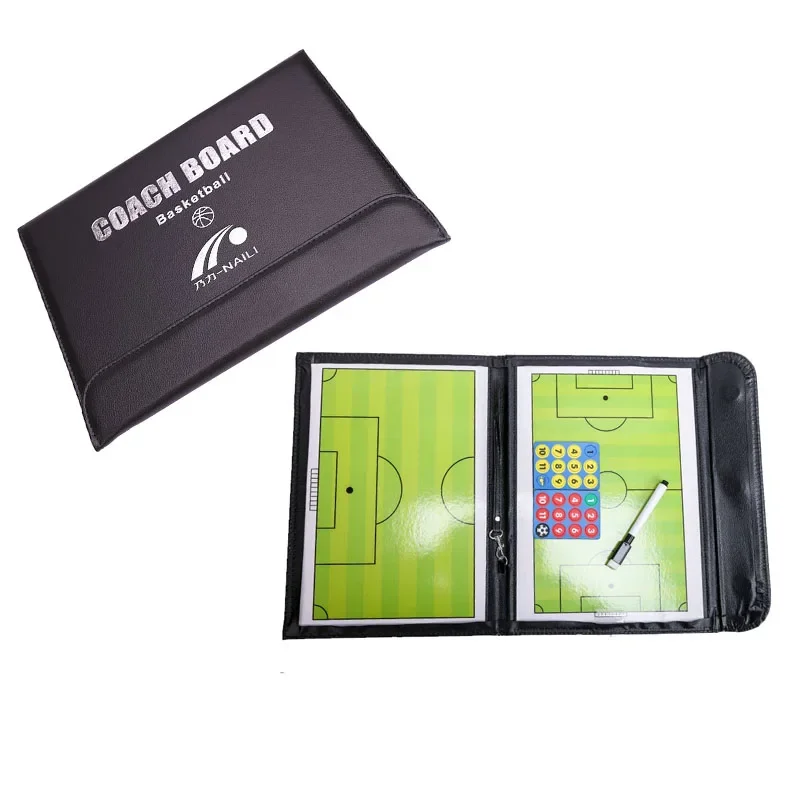 Three fold football tactics color folding coaching board leather instructional magnetic needle instructional board