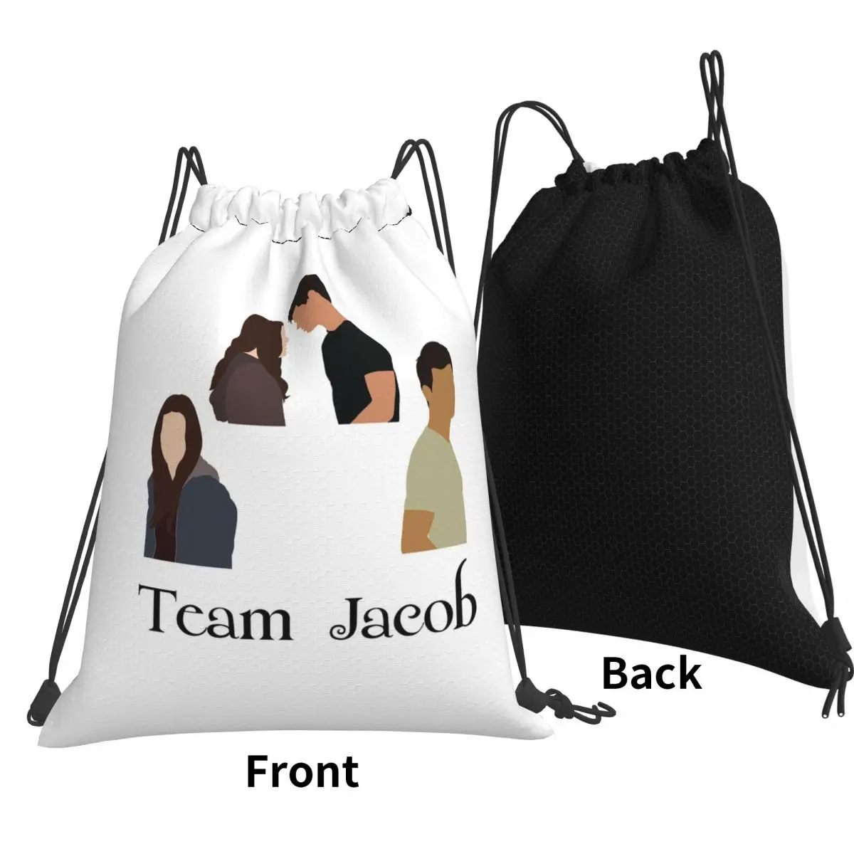 Team Jacob Stickers Pack Twilight Backpacks Multi-function Drawstring Bundle Pocket Storage Bag Book Bags for Travel School