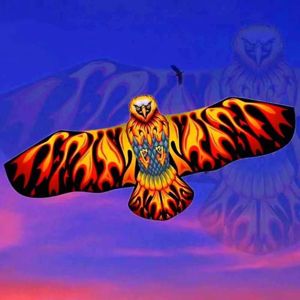 Easy to Fly Large Eagle Kites 59 Inch Good Flying Flying Bird Kites Flat Eagle with 100 Meter Kite Line Outdoor Flying Toys