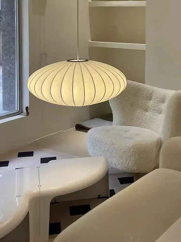 

Nordic Wabi-sabi LED Pendant Lights Silk Pumpkin Lantern Hand-Knitted Creative Lamps for Restaurant Home Decoration Chandeliers