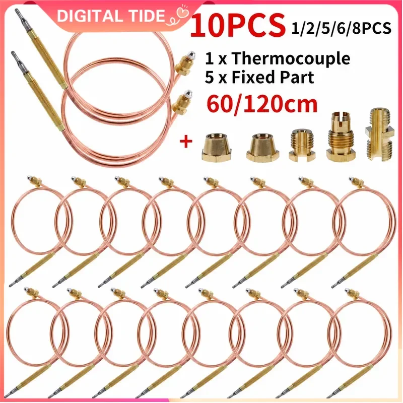 Universal Gas Thermocouple Valve 60cm 120cm Fireplace Replacement Temperature Controller Probe for Hot Water Boiler Ovens