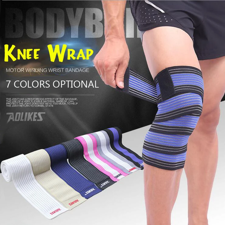 1 Piece 90/120/180cm Weightlifting Sports Elastoplast Elastic Bandage Knee Brace Support Leg Wrap Straps Compression Calf Bands