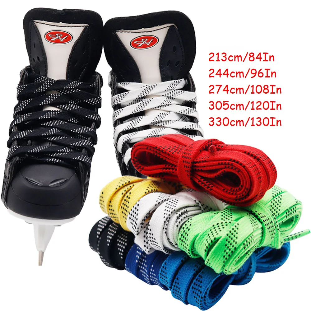 Skate Laces 8Different Length Dual Layer Braid Extra Reinforced Tips Waxed Tip Design Suit For Ice Hockey Skate Hockey Shoelace