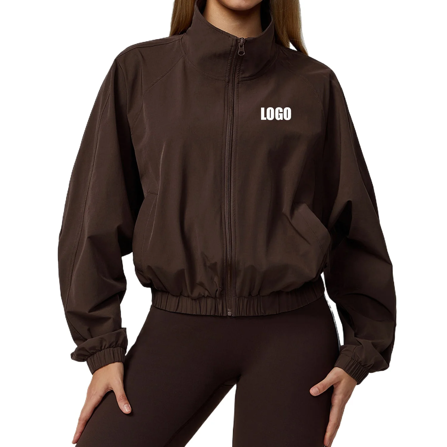 

Custom LOGO women's new quick-drying sports zipper windproof outdoor running fitness long-sleeved jacket