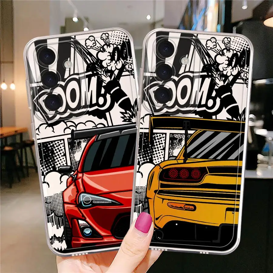 JDM الرياضة سيارة واضح لينة الحال بالنسبة لسامسونج غالاكسي A53 A50 A03 A55 A54 A56 A52 A31 A02 A50 A51 A73 A06 A71 A04 A72 A05