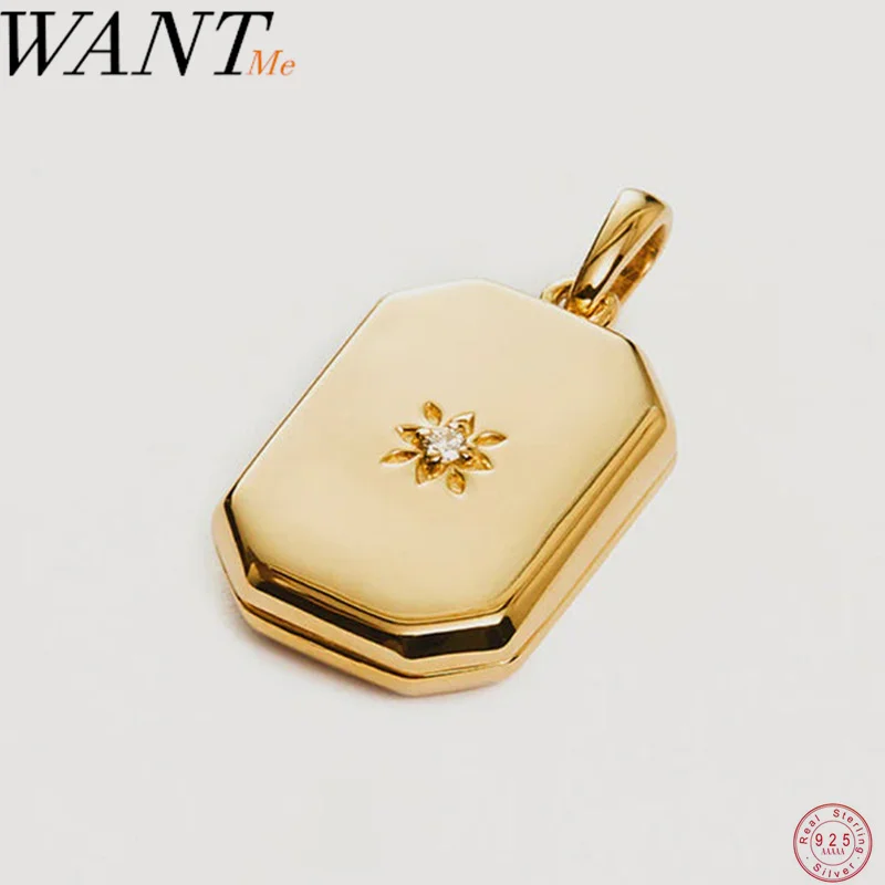 

WANTME 925 Sterling Silver Album DIY Photo Locket Pendant for Women Trend Romantic Glow Star Charms Jewelry Necklace Accessories
