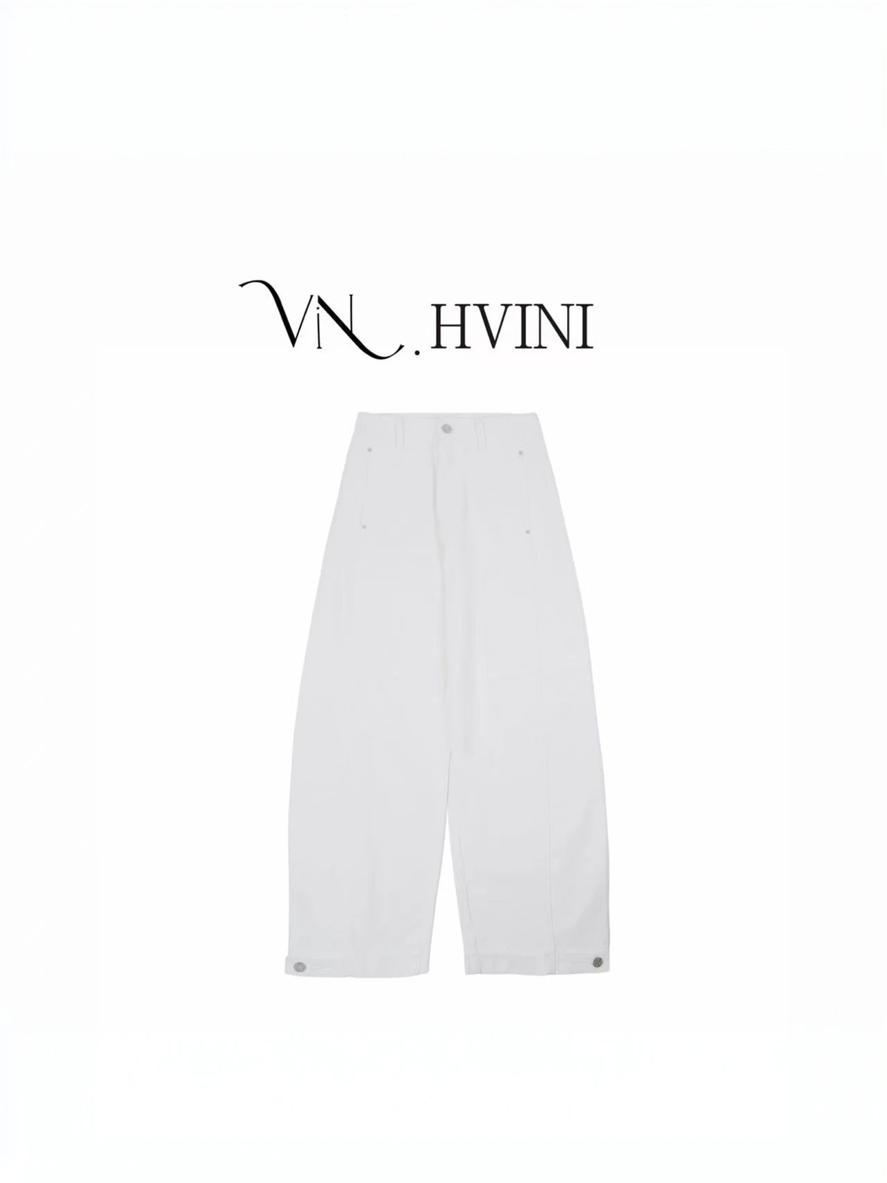 

Модные повседневные белые джинсы женские, прямые, в пол, из хлопкового денима, весна 2026, новинка HUANG VINI