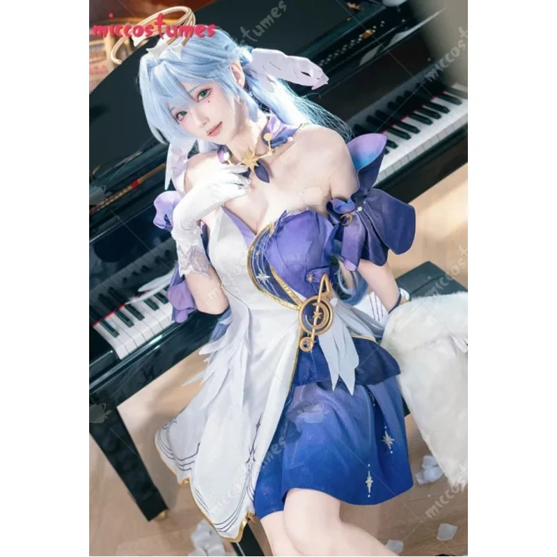 

Miccostumes женский аниме Робин костюм платье без бретелек перчатки с шалью и серьгами костюмы для косплея на Хэллоуин