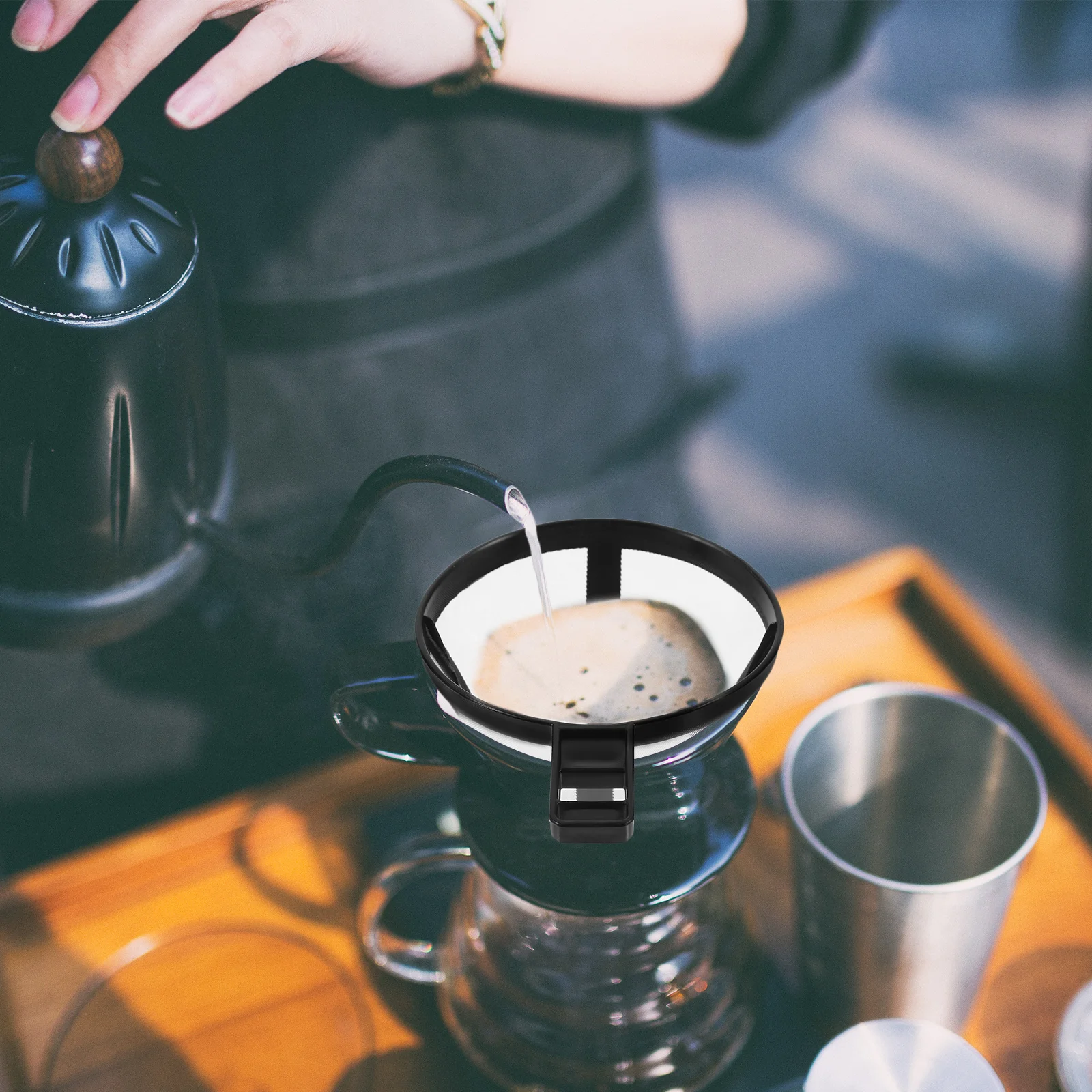 

Reusable Coffee Filter for Maker Tea Cooker Strainer Fine Mesh Screen Replacement Accessories Easy Machines