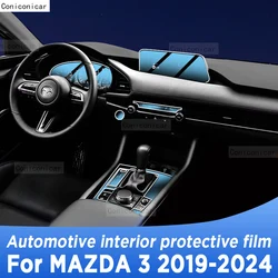For Mazda 3 2019-2024 Panel Navigation Screen Automotive Interior TPU Protective Film Cover Anti-Scratch Sticker