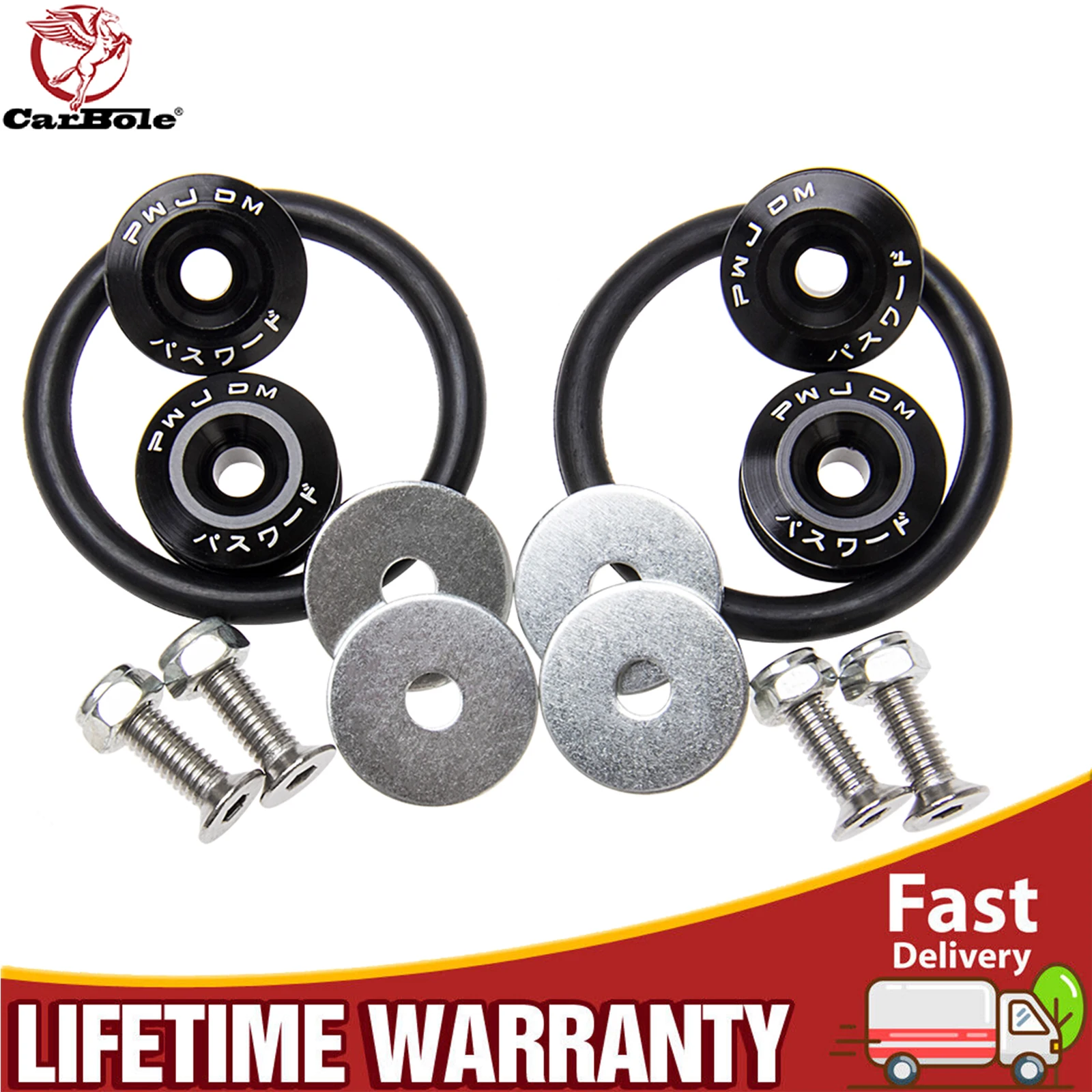 

CARBOLE Quick JDM Release Fasteners Bumper Holders Front Rear Trunk Band Fender Clip Kit