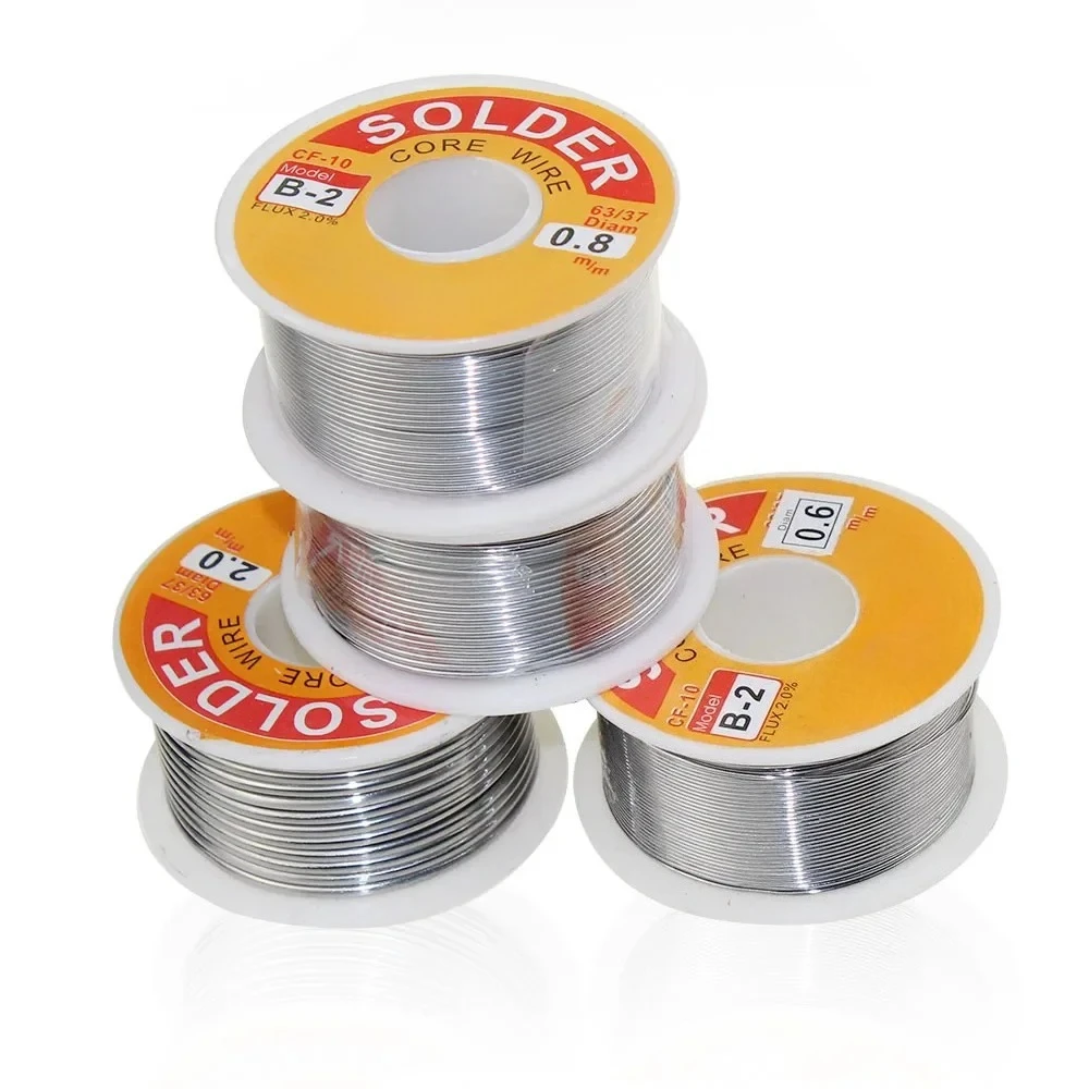 

2025 0,5-2,0 мм, 50 г/100 г, свинцовая линия, канифольный сердечник, флюс, оловянная паяльная проволока, сварочные провода для электронной пайки 63/37, высокое качество