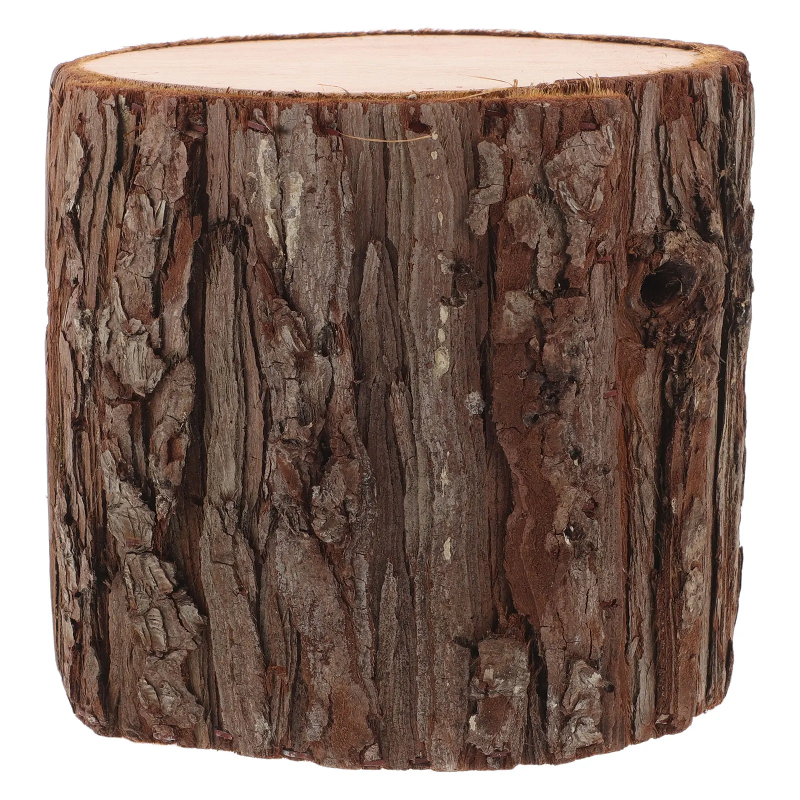 

Artificial Tree Stump Decor Hollow Wooden Logs Tea Light Candles Holder Round Slices Bark Trunk Votive Centerpiece Christmas