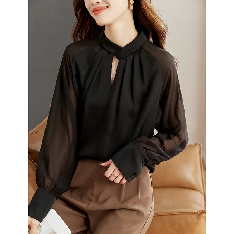 

Модные стильные повседневные женские блузки, элегантные женские шифоновые рубашки, классическая винтажная дизайнерская одежда, корейские топы