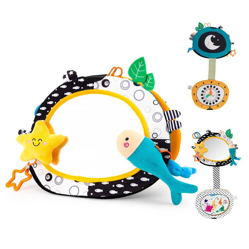 아기 바닥 거울 배 시간 6 12 개월 고 대비 신생아 감각 장난감 시각적 크롤링 개발 게임 활동 장난감 거울
