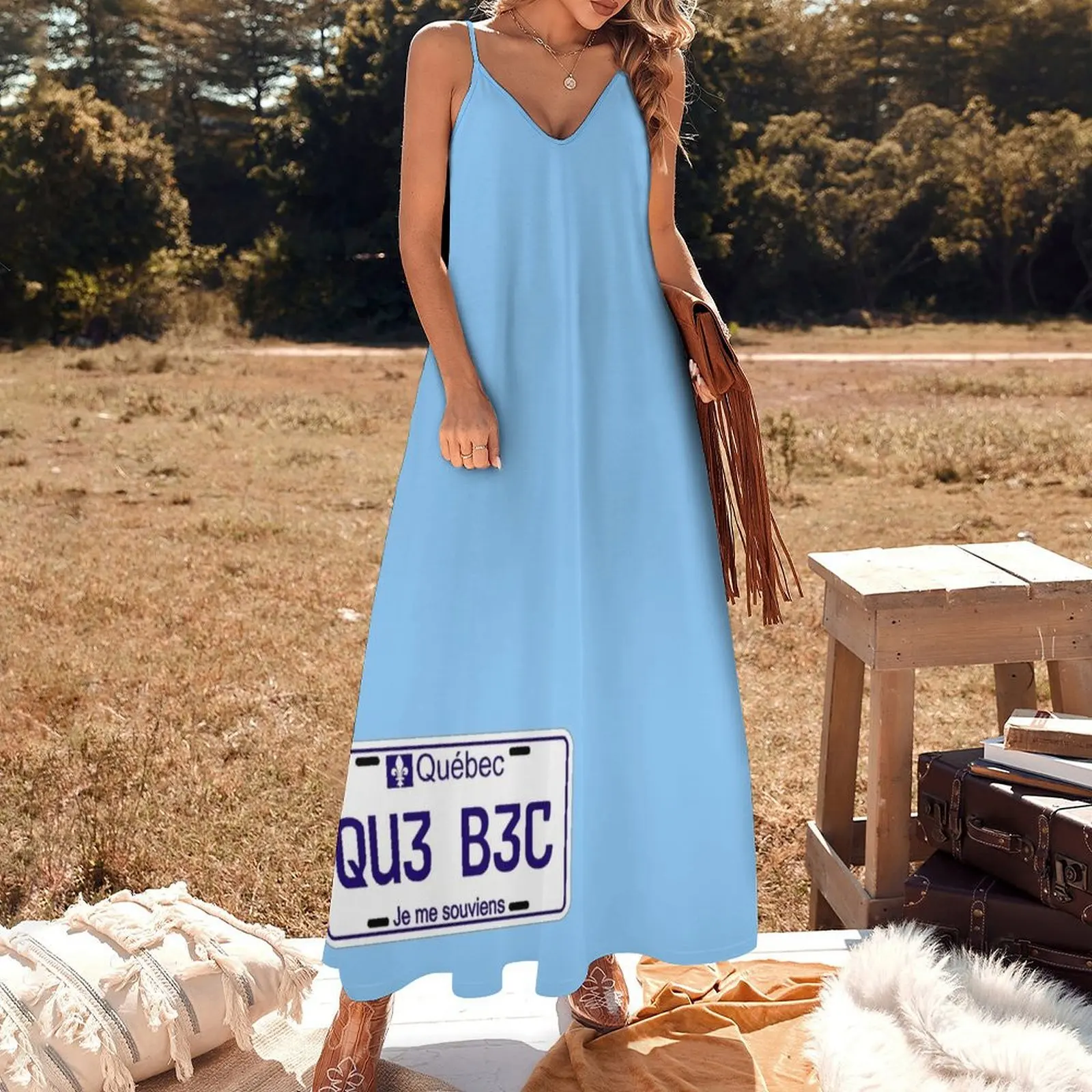 Quebec car plate Sleeveless Long Dress clothes for women ceremony dresses Dress