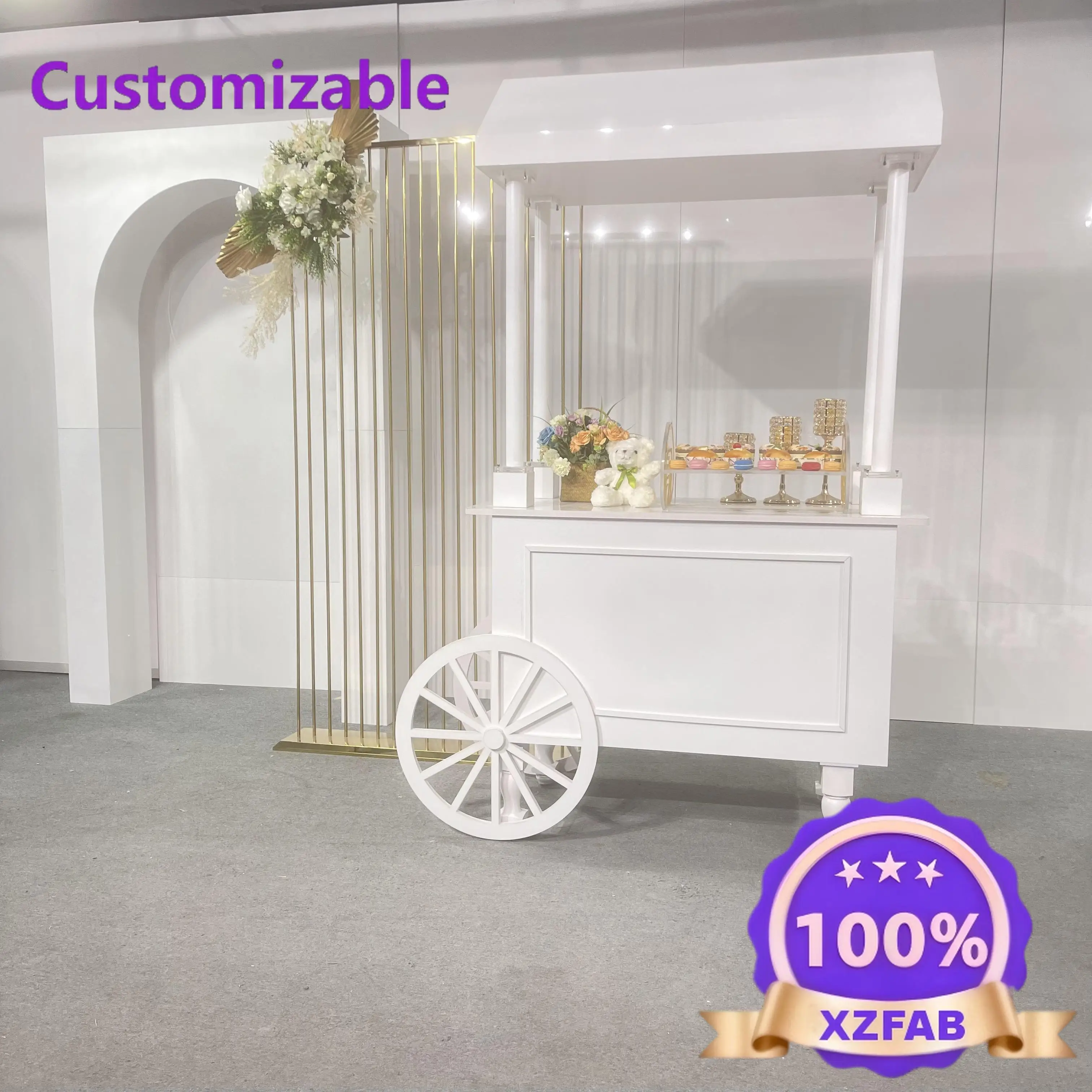 Factory Direct 2026 Modern Candy Cart Display Stand for Wedding & Birthday Decorations Stage Props Box Packing